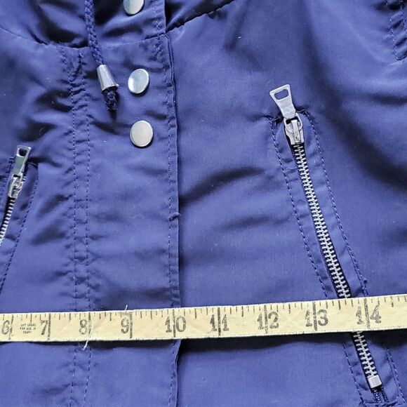 Bella Donna Moda Italiana Lightweight Jacket Hooded Utility S Navy Blue - Picture 5 of 9